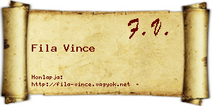 Fila Vince névjegykártya